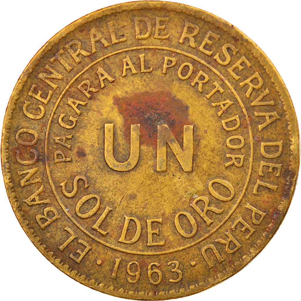 Monnaie, Pérou, Sol, 1963, Lima, TB+, Laiton, KM:222