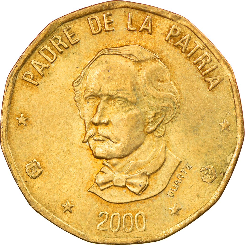 Munten, Dominicaanse Republiek, Peso, 2000, FR+, Tin, KM:80.2