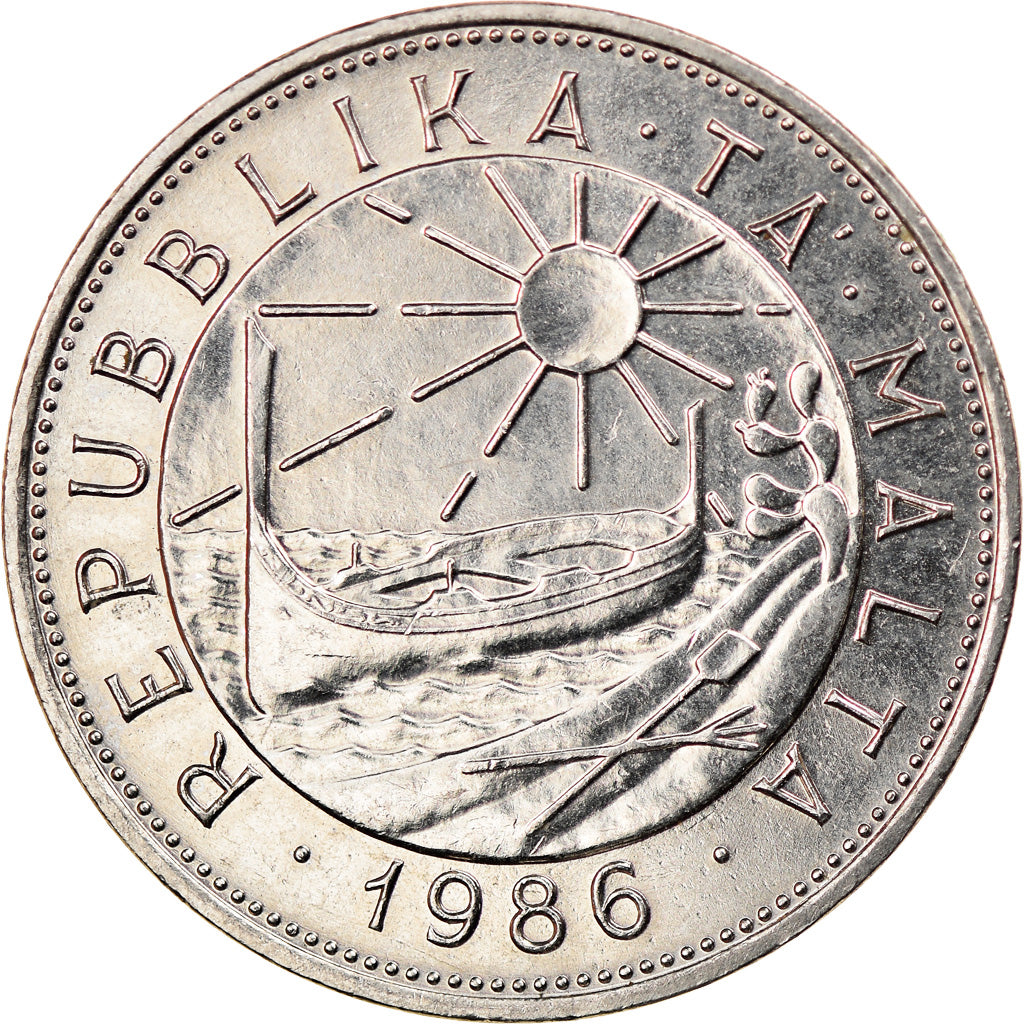 Coin, Malta, Lira, 1986, British Royal Mint, AU(55-58), Nickel, KM:82