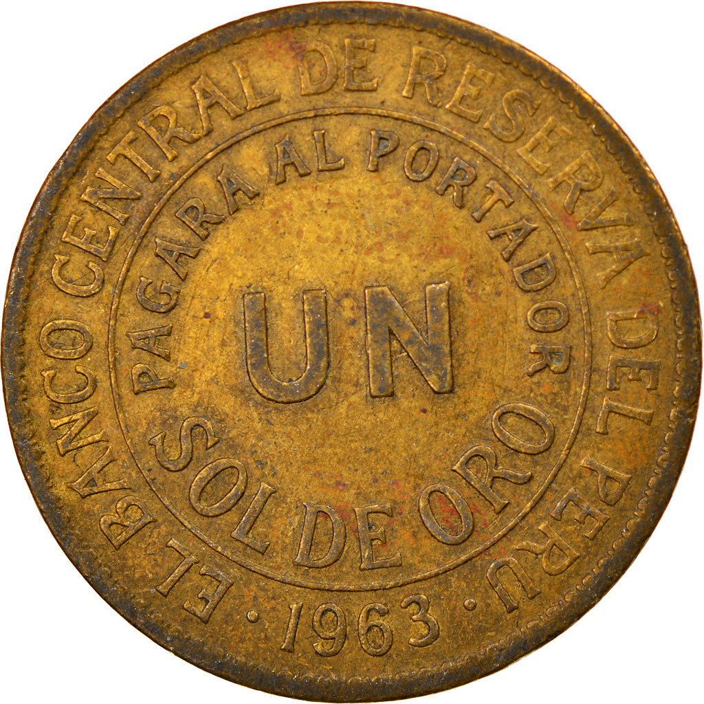Moeda, Peru, Sol, 1963, Lima, EF(40-45), Latão, KM:222