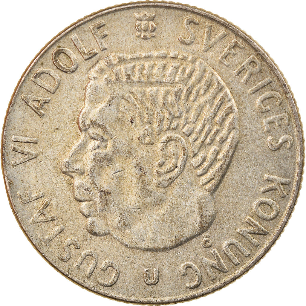 Coin, Sweden, Gustaf VI, Krona, 1968, VF(30-35), Silver, KM:826