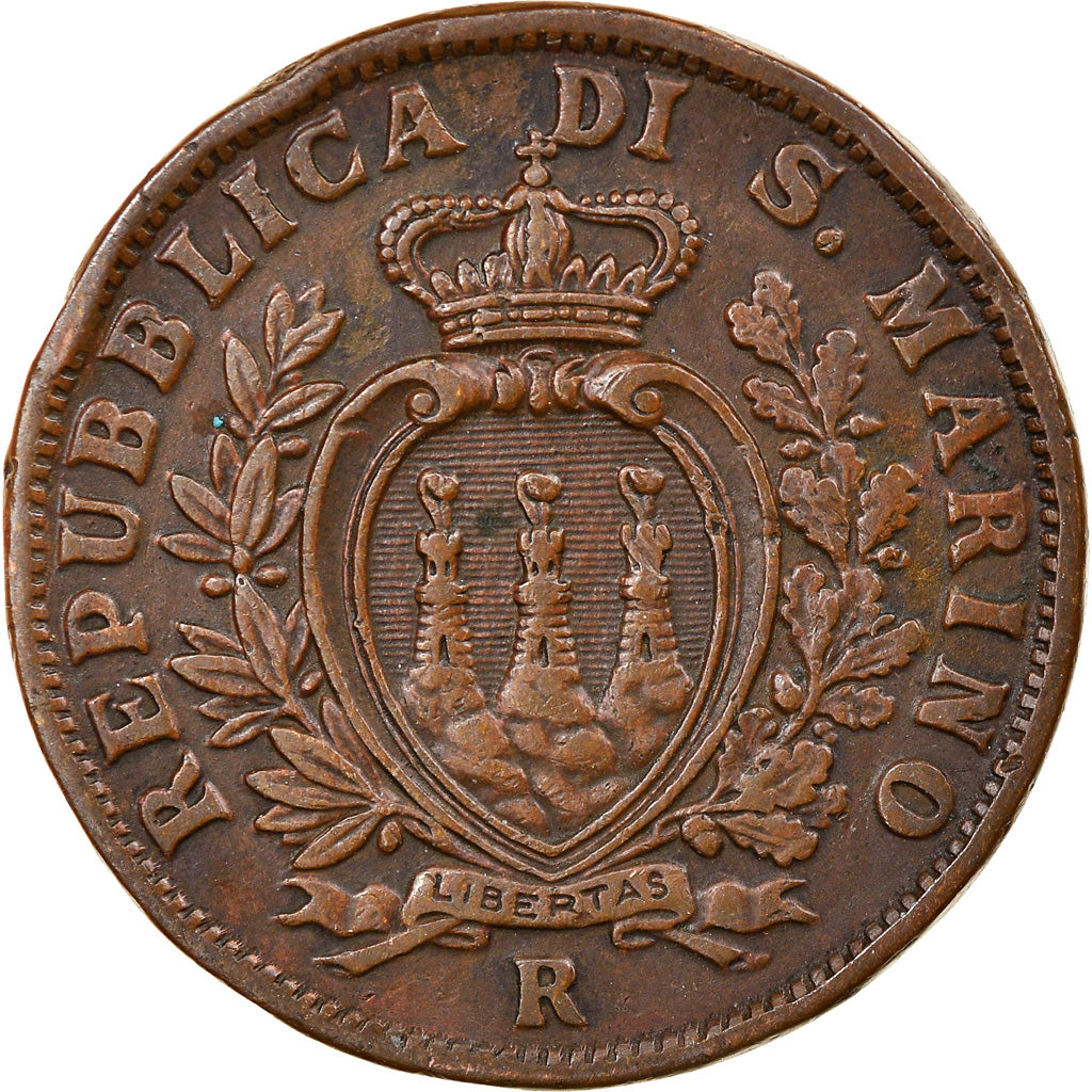 Moneta, San Marino, 10 Centesimi, 1936, Rome, BB+, Bronzo, KM:13