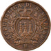 Moneda, San Marino, 10 Centesimi, 1936, Rome, MBC+, Bronce, KM:13