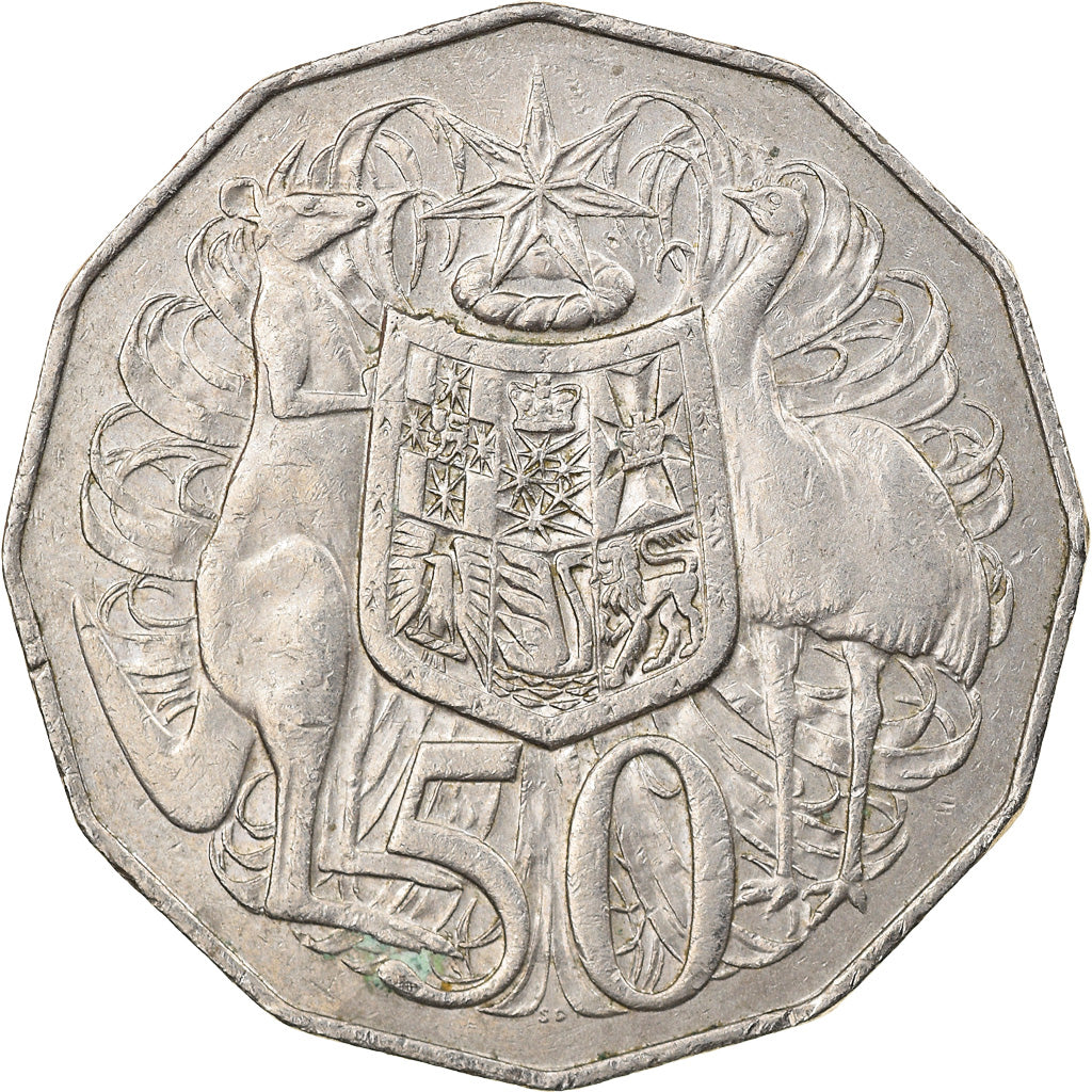 Moeda, Austrália, Elizabeth II, 50 Cents, 1984, EF(40-45), Cobre-níquel, KM:68