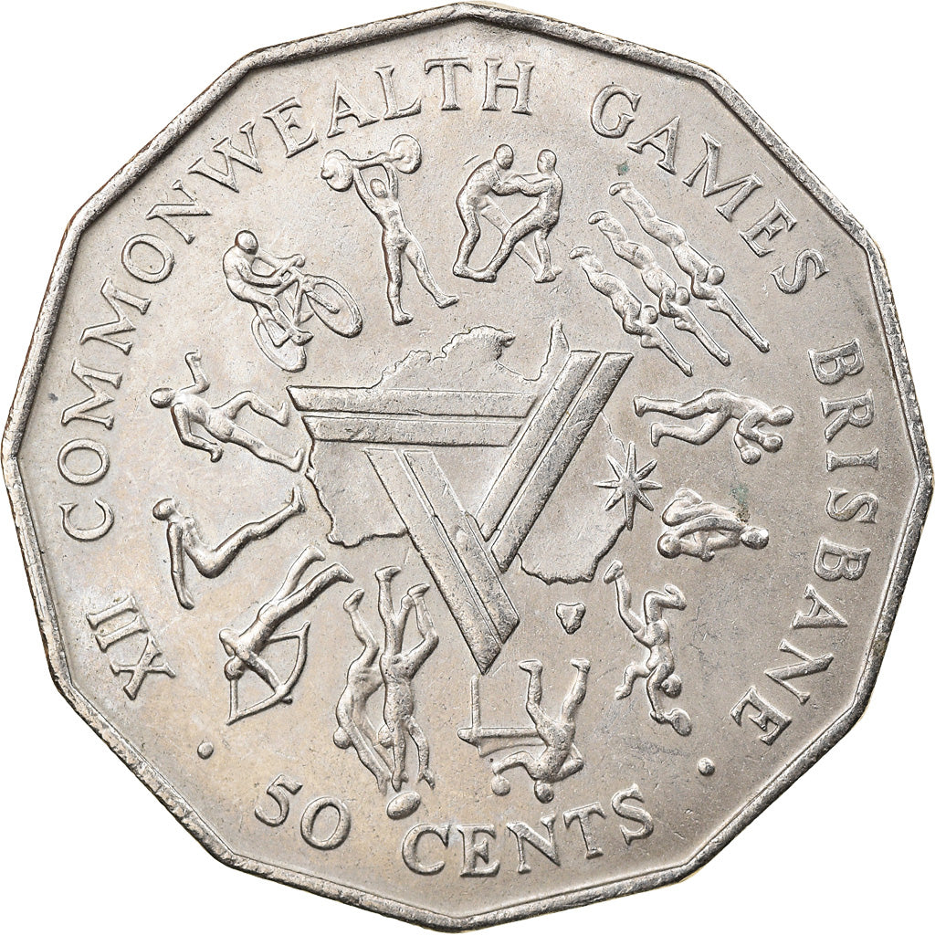 Moneda, Australia, Elizabeth II, 50 Cents, 1982, MBC, Cobre - níquel, KM:74