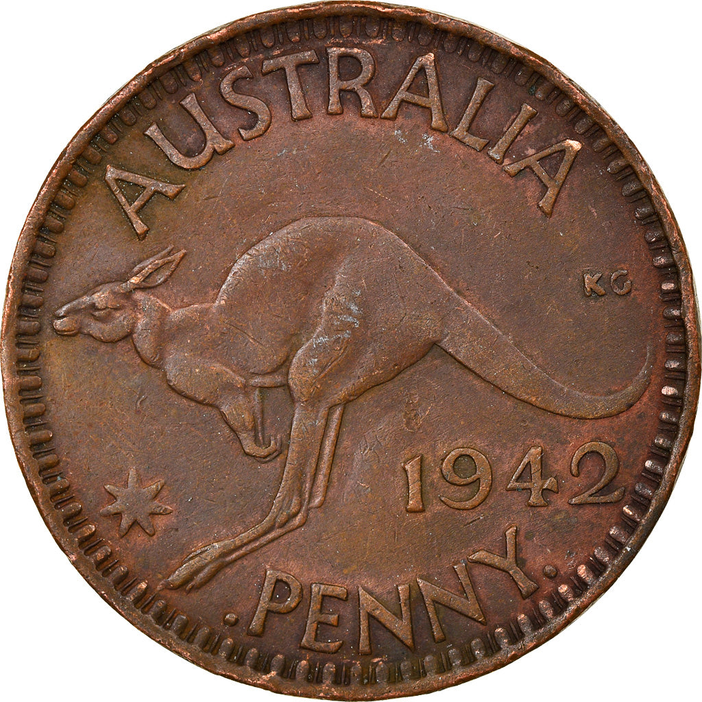 Moneta, Australia, George VI, Penny, 1942, VF(30-35), Bronze, KM:36