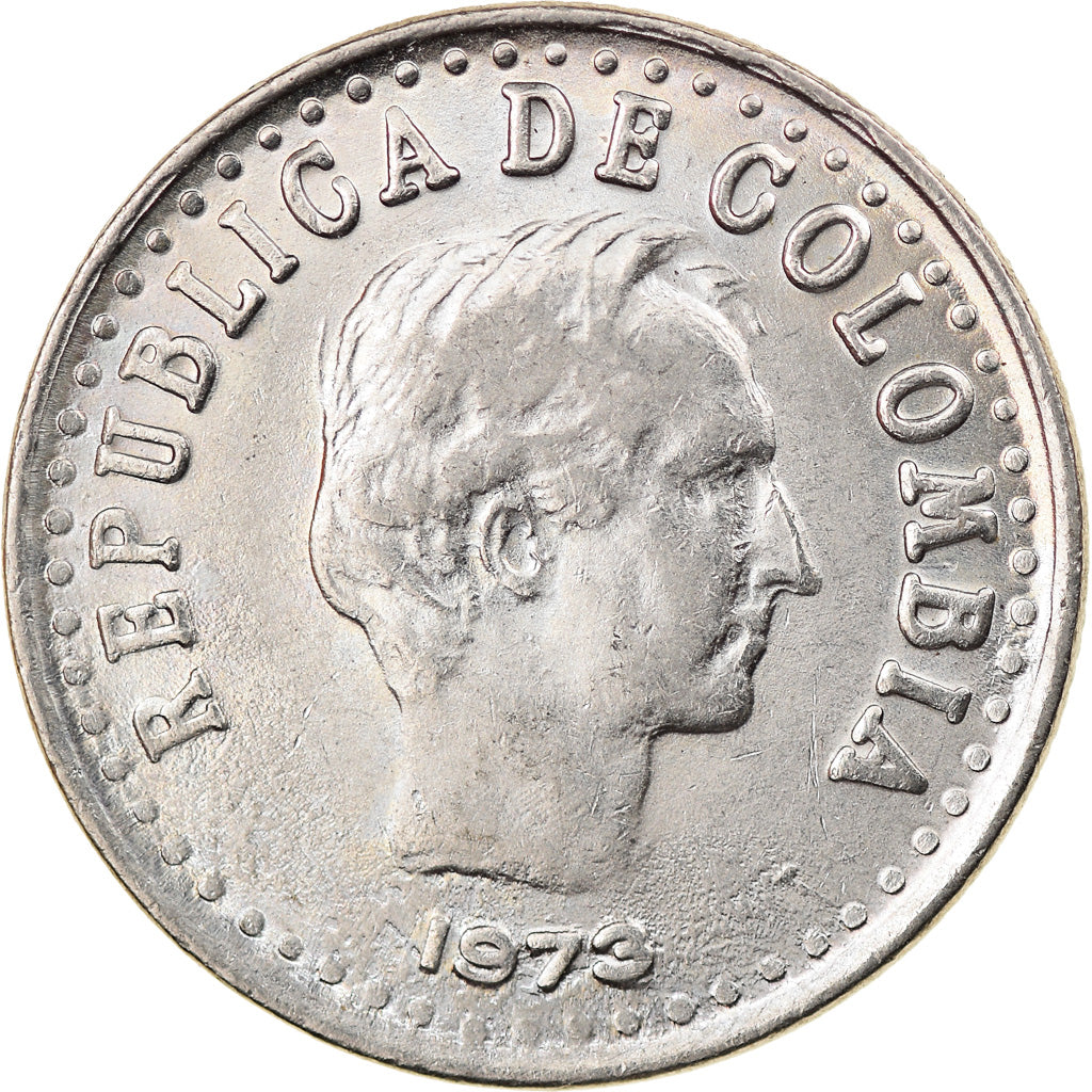 Moneta, Colombia, 20 Centavos, 1973, SPL-, Acciaio ricoperto in nichel, KM:246.1