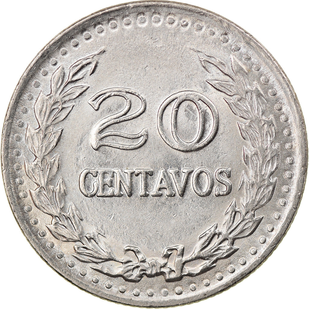 Moneta, Colombia, 20 Centavos, 1973, SPL-, Acciaio ricoperto in nichel, KM:246.1