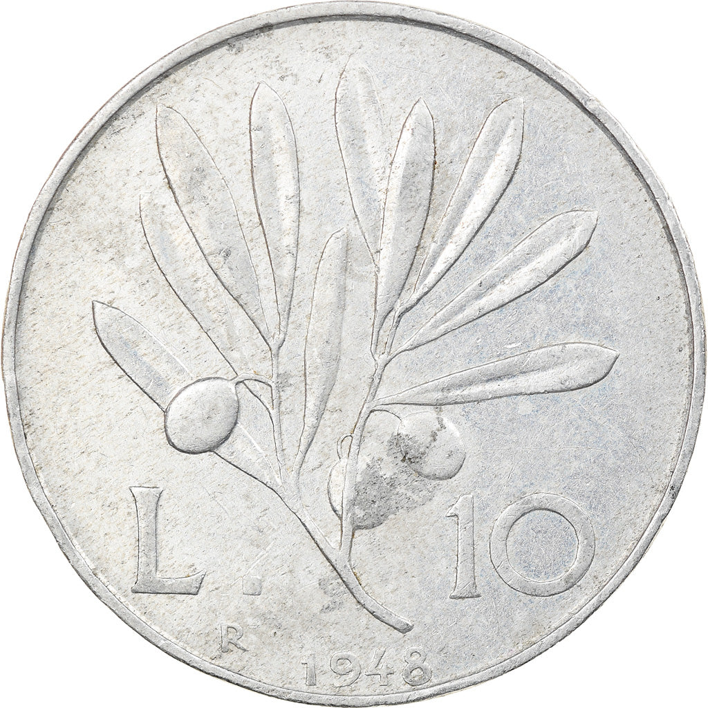 Monnaie, Italie, 10 Lire, 1948, Rome, TTB, Aluminium, KM:90