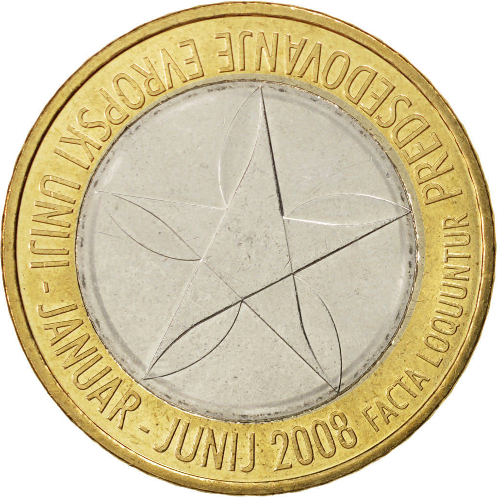 Slovenia, 3 Euro, 2008, MS(63), Bi-Metallic, KM:81