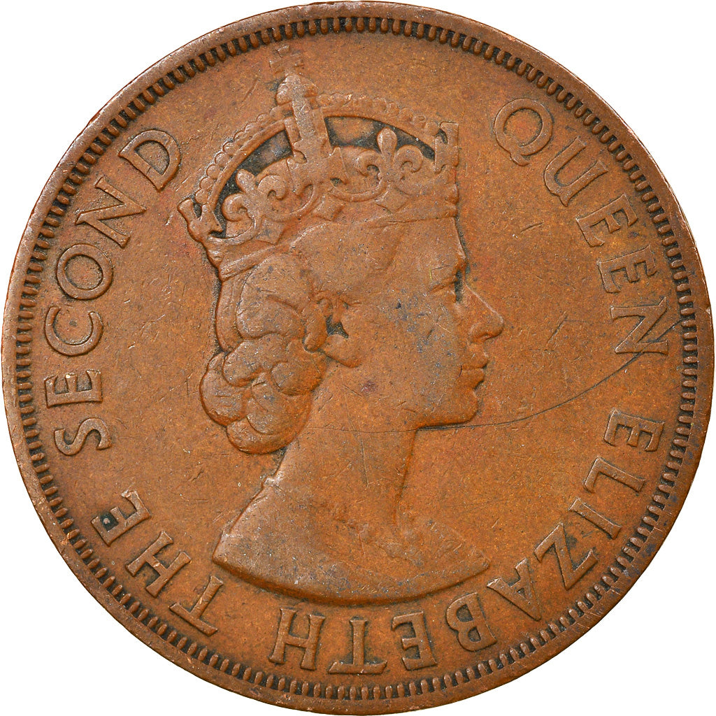 Coin, East Caribbean States, Elizabeth II, 2 Cents, 1955, VF(30-35), Bronze