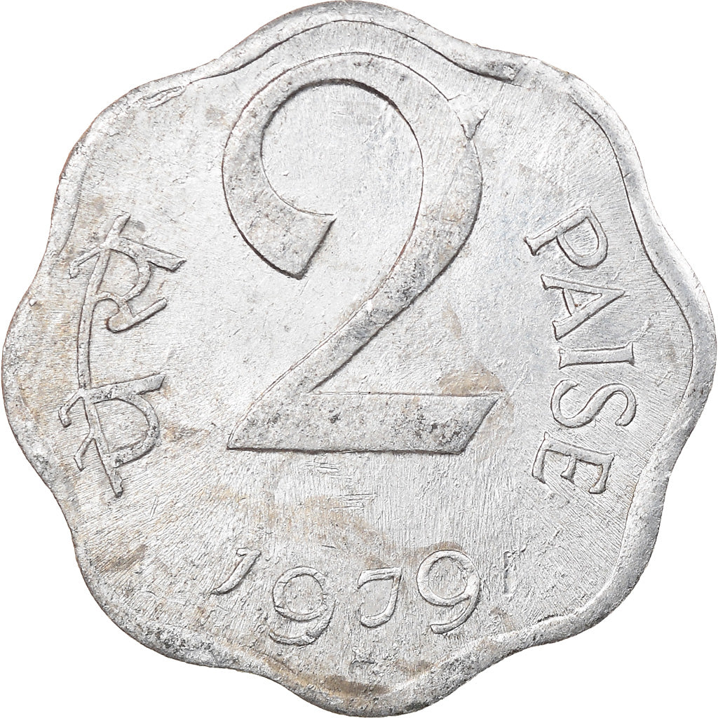 Munten, INDIAASE REPUBLIEK, 2 Paise, 1979, FR+, Aluminium, KM:13.6