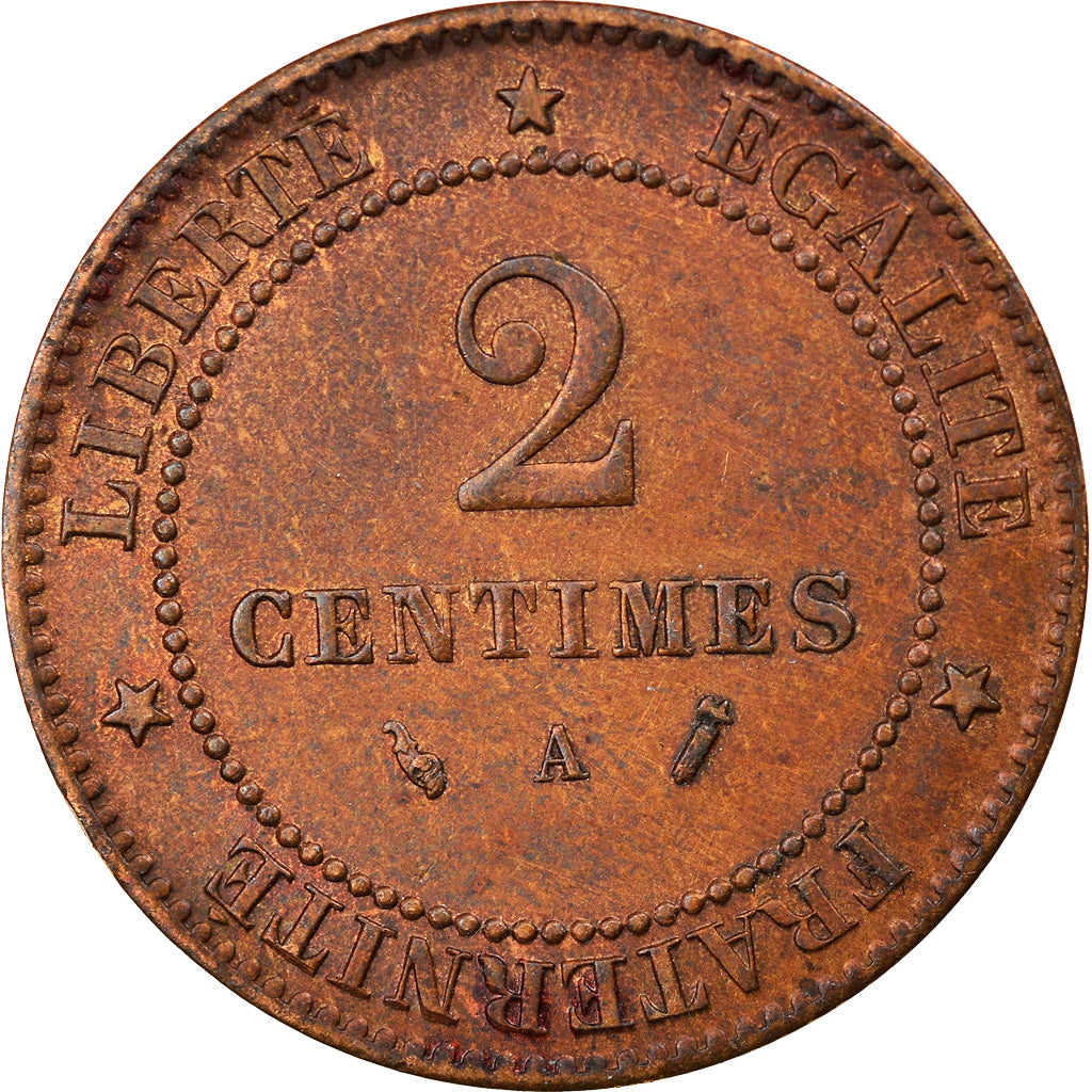 Munten, Frankrijk, Cérès, 2 Centimes, 1886, Paris, FR+, Bronze, KM:827.1