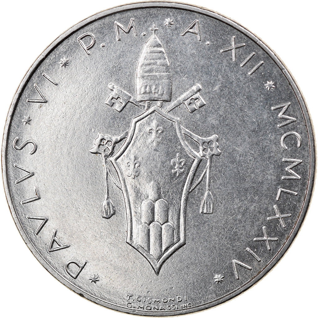 Monnaie, Cité du Vatican, Paul VI, 50 Lire, 1974, Roma, SUP, Stainless Steel
