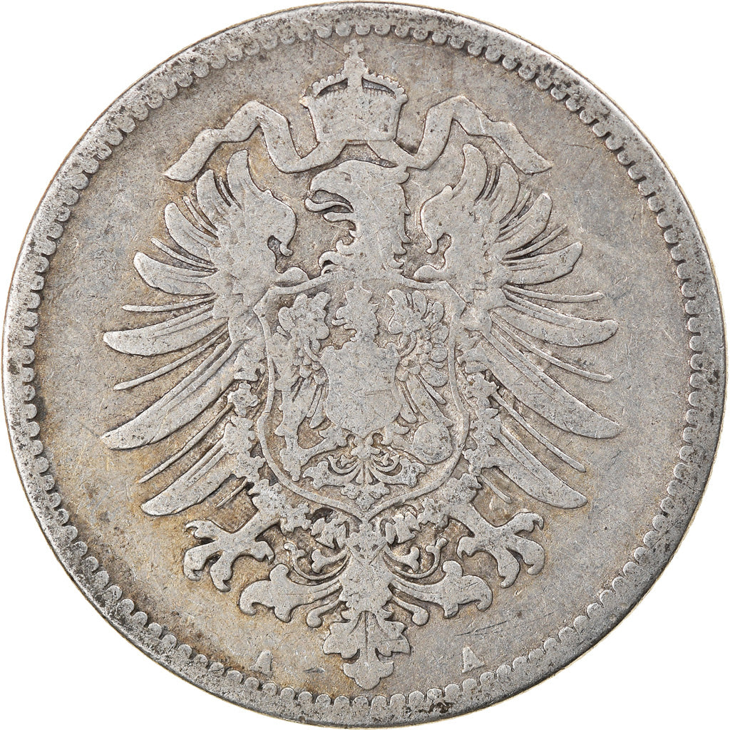 Coin, GERMANY - EMPIRE, Wilhelm I, Mark, 1875, Berlin, VF(20-25), Silver, KM:7