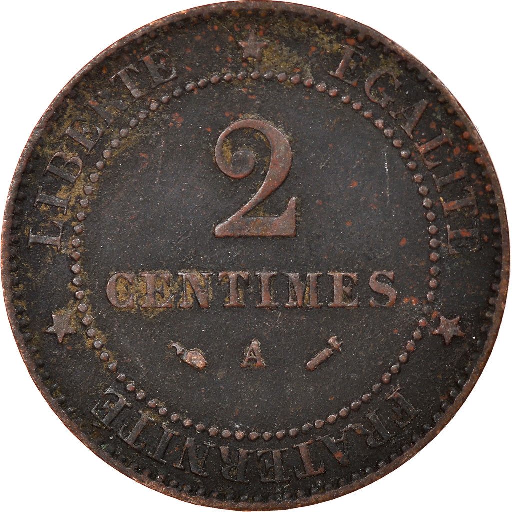 Munten, Frankrijk, Cérès, 2 Centimes, 1888, Paris, FR+, Bronze, KM:827.1