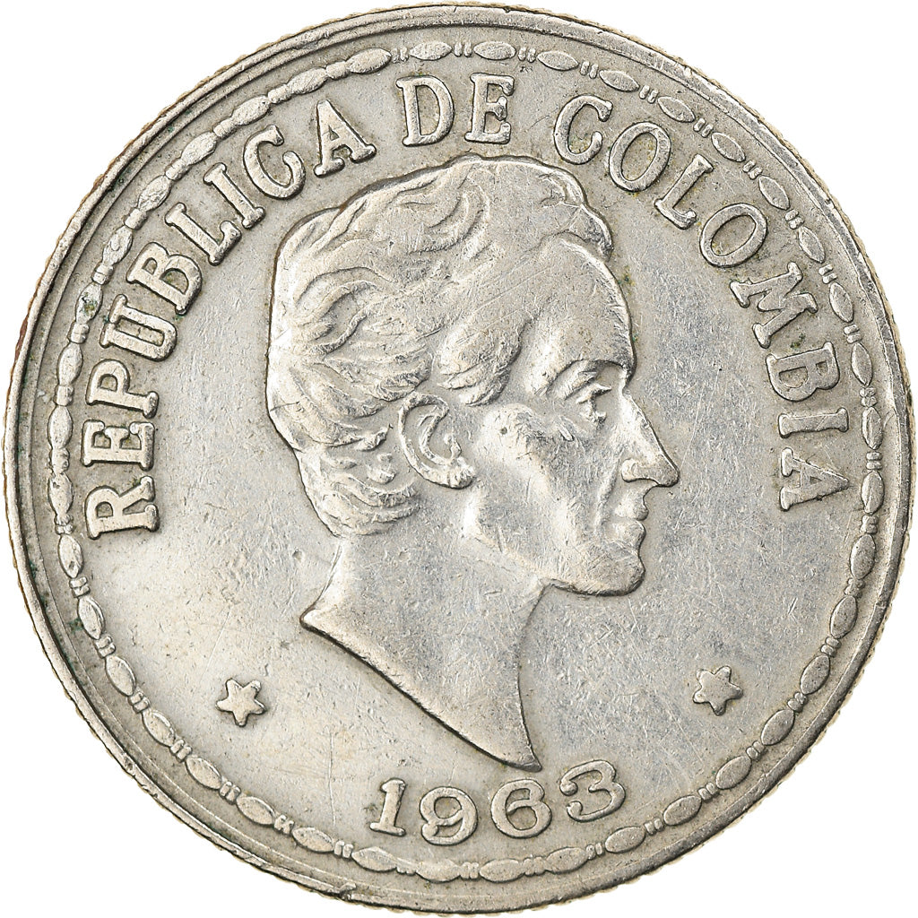 Munten, Colombia, 20 Centavos, 1963, PR, Copper-nickel, KM:215.2