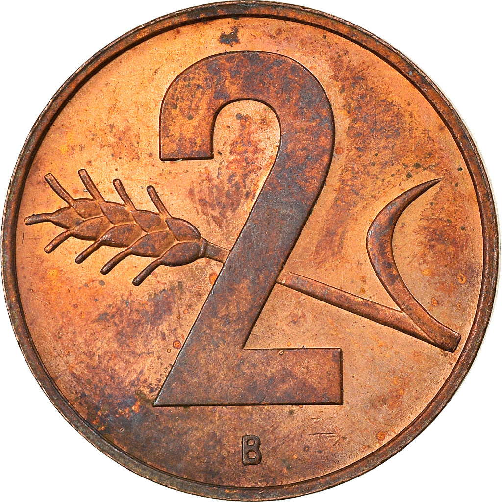 Münze, Schweiz, 2 Rappen, 1967, Bern, SS, Bronze, KM:47