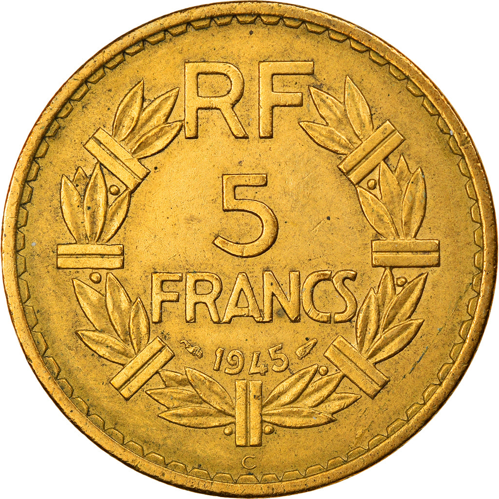Coin, France, Lavrillier, 5 Francs, 1945, Castelsarrasin, VF(30-35)