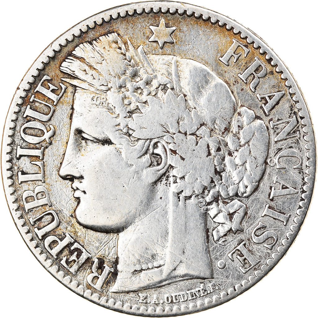 Coin, France, Cérès, 2 Francs, 1871, Paris, VF(20-25), Silver, KM:817.1