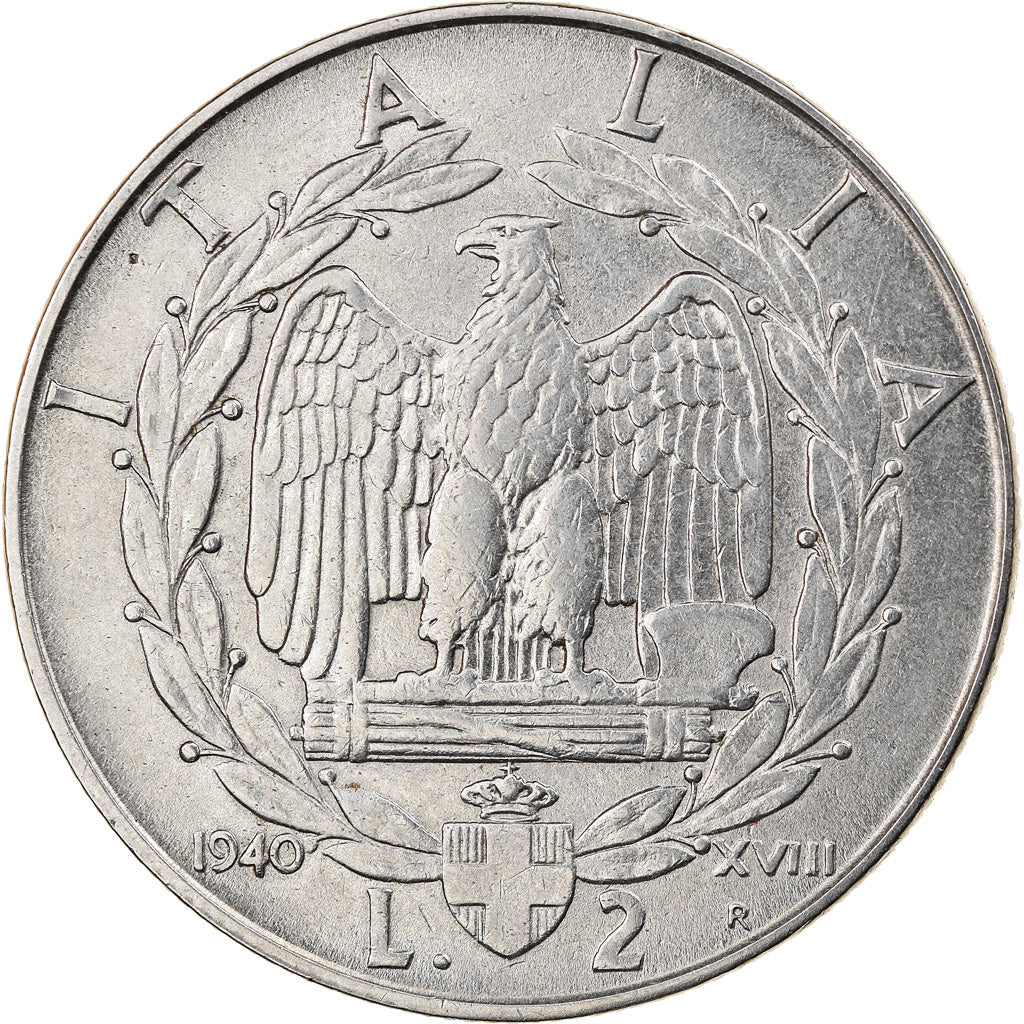 Monnaie, Italie, Vittorio Emanuele III, 2 Lire, 1940, Rome, SUP, Stainless