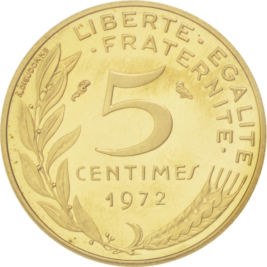 Münze, Frankreich, 5 Centimes, 1972, STGL, Aluminum-Bronze, KM:P440
