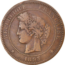 Münze, Frankreich, Cérès, 10 Centimes, 1893, Paris, S, Bronze, KM:815.1