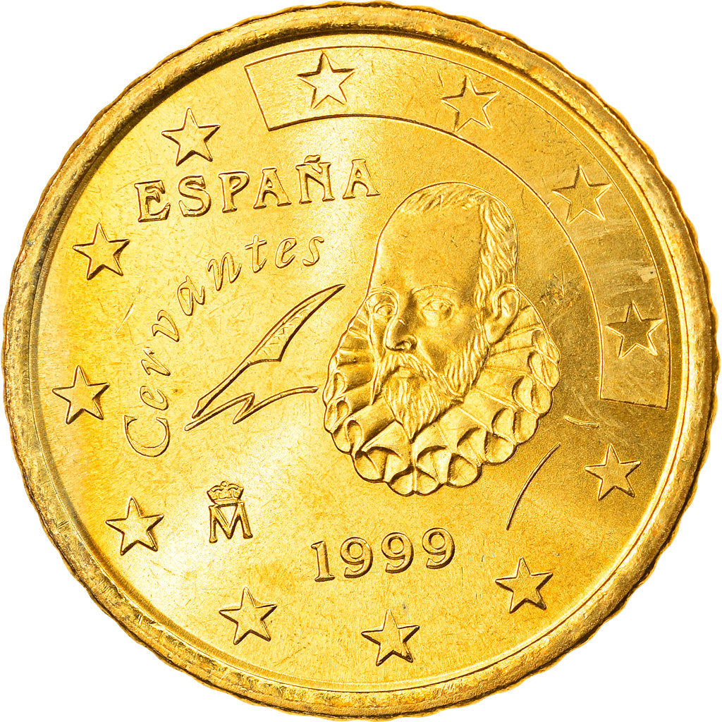 Spain, 50 Euro Cent, 1999, Madrid, MS(63), Brass, KM:1045