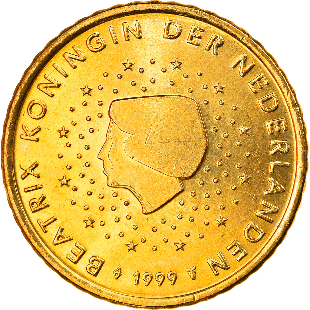 Netherlands, 50 Euro Cent, 1999, Utrecht, MS(63), Brass, KM:239