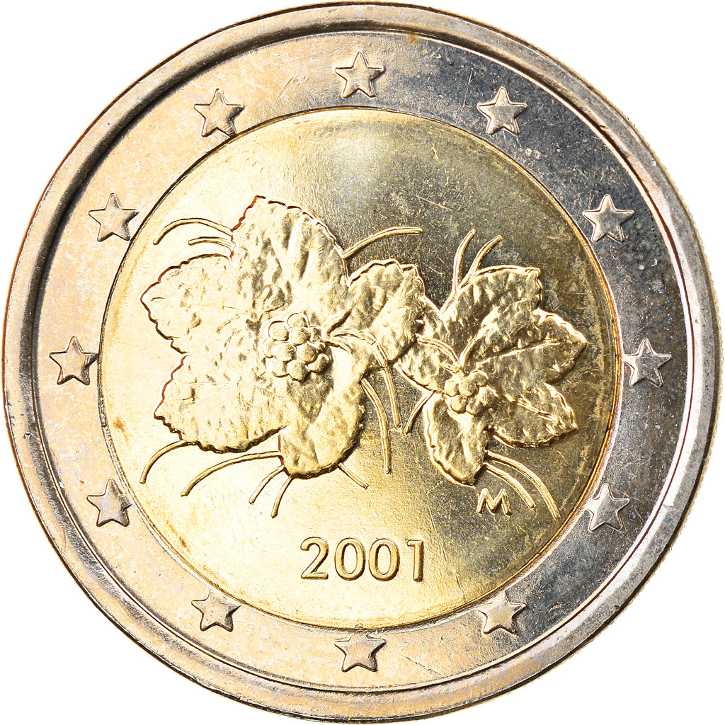 Finlandia, 2 Euro, 2001, Vantaa, SPL, Bi-metallico, KM:105