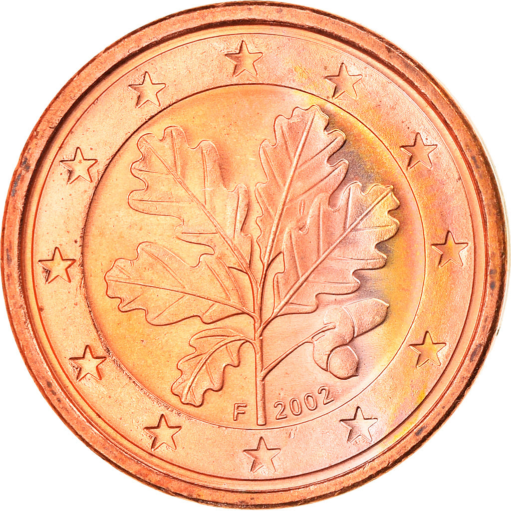 GERMANY - FEDERAL REPUBLIC, Euro Cent, 2002, Stuttgart, MS(63), Copper Plated