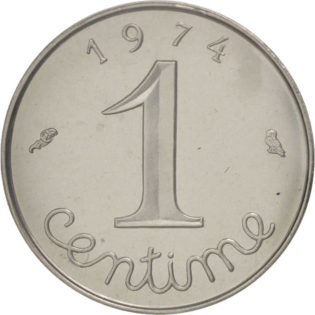 Coin, France, Centime, 1974, MS(65-70), Chrome-Steel, KM:P485, Gadoury:4.P1