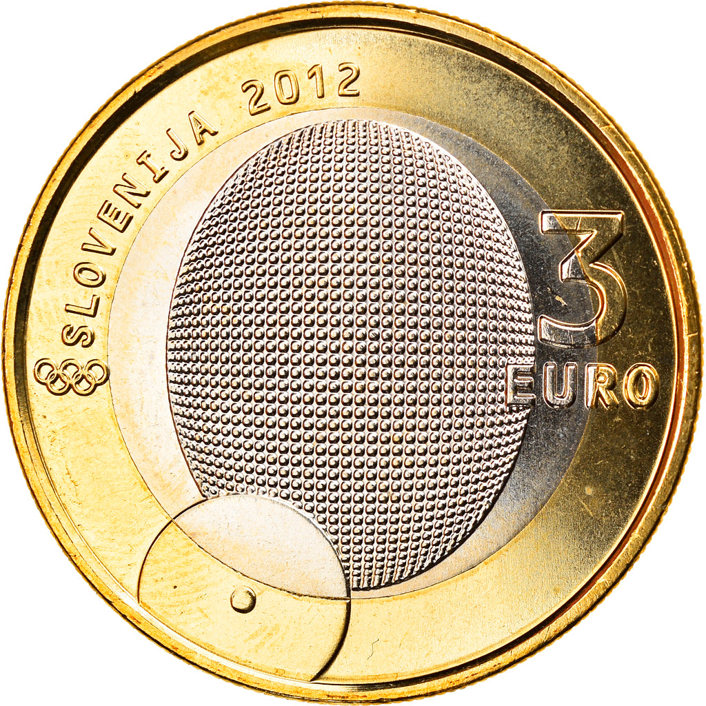 Eslovénia, 3 Euro, 1er médaillé olympique, 2012, MS(65-70), Bimetálico