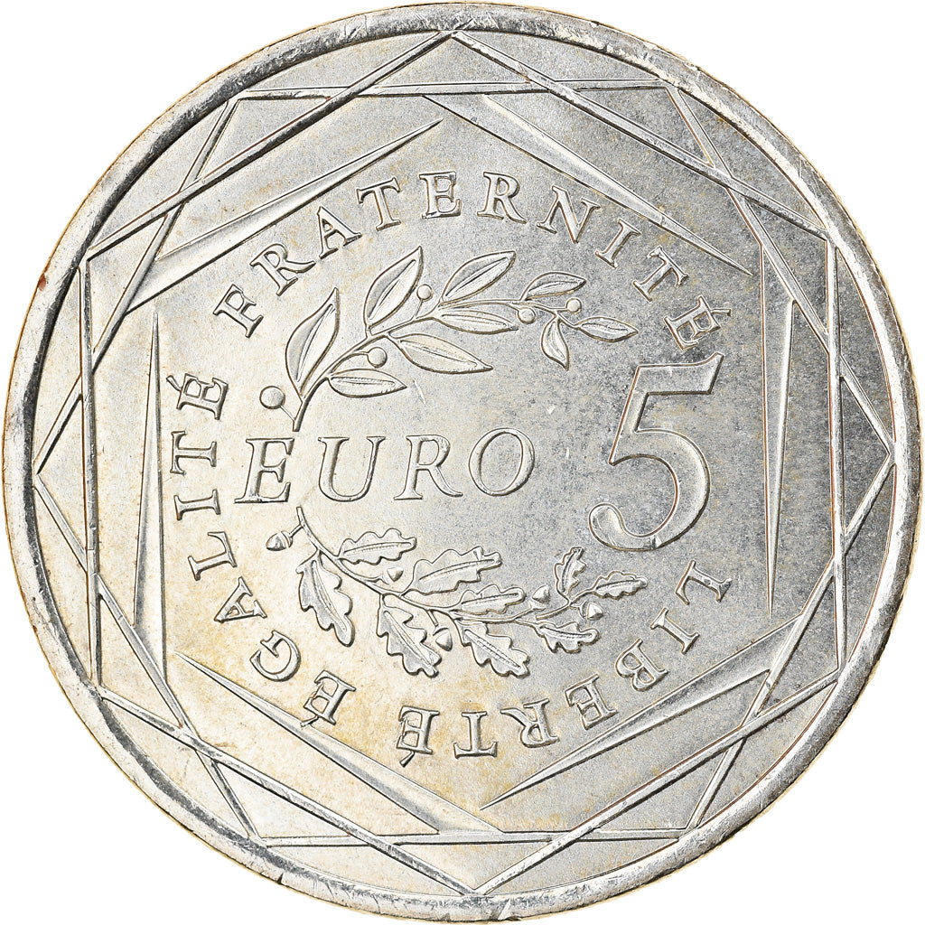 France, 5 Euro, 2008, AU(55-58), Silver, Gadoury:EU287, KM:1534