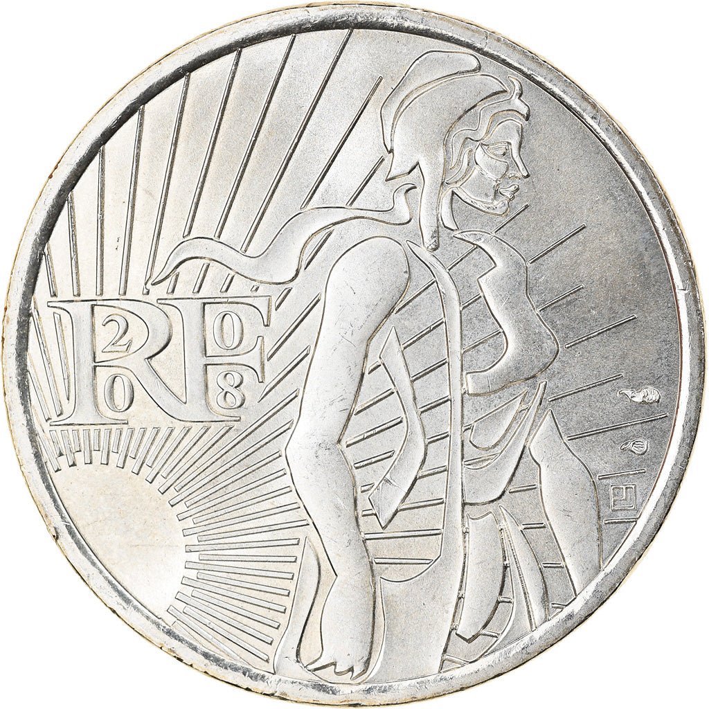 France, 5 Euro, 2008, AU(55-58), Silver, Gadoury:EU287, KM:1534