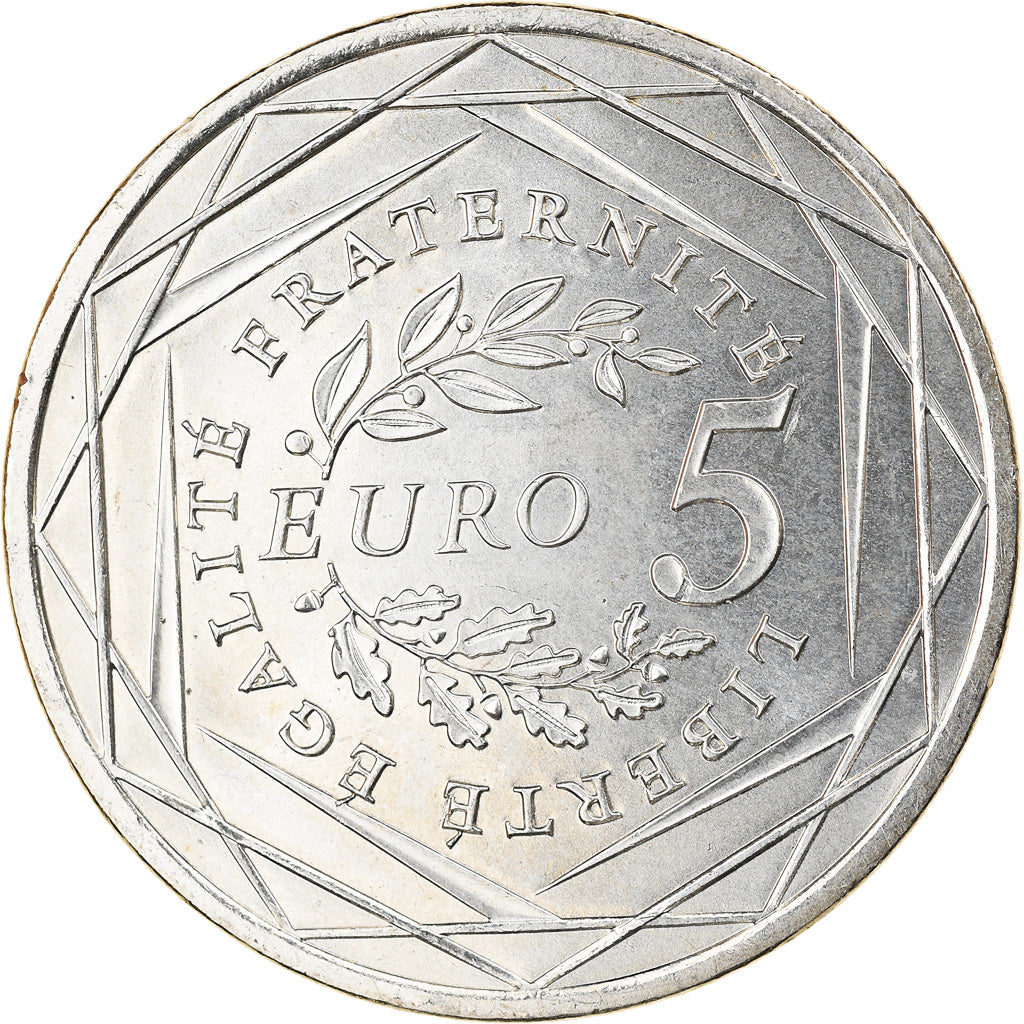 France, 5 Euro, 2008, AU(55-58), Silver, Gadoury:EU287, KM:1534