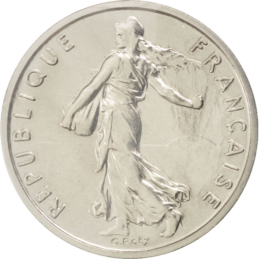 Coin, France, 1/2 Franc, 1976, MS(65-70), Nickel, KM:P551, Gadoury:91.P1