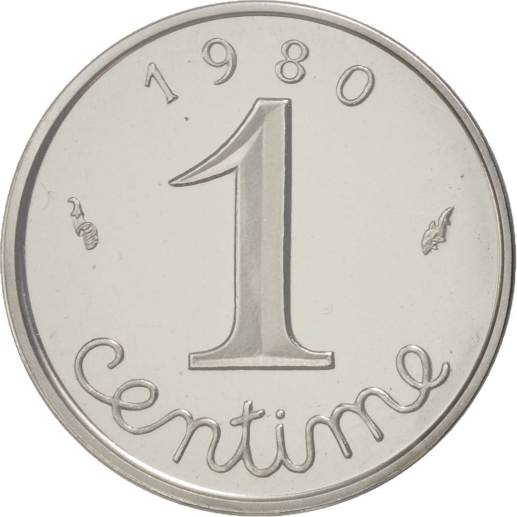 Monnaie, France, Centime, 1980, FDC, Chrome Plated Steel, KM:P653, Gadoury:4.P1