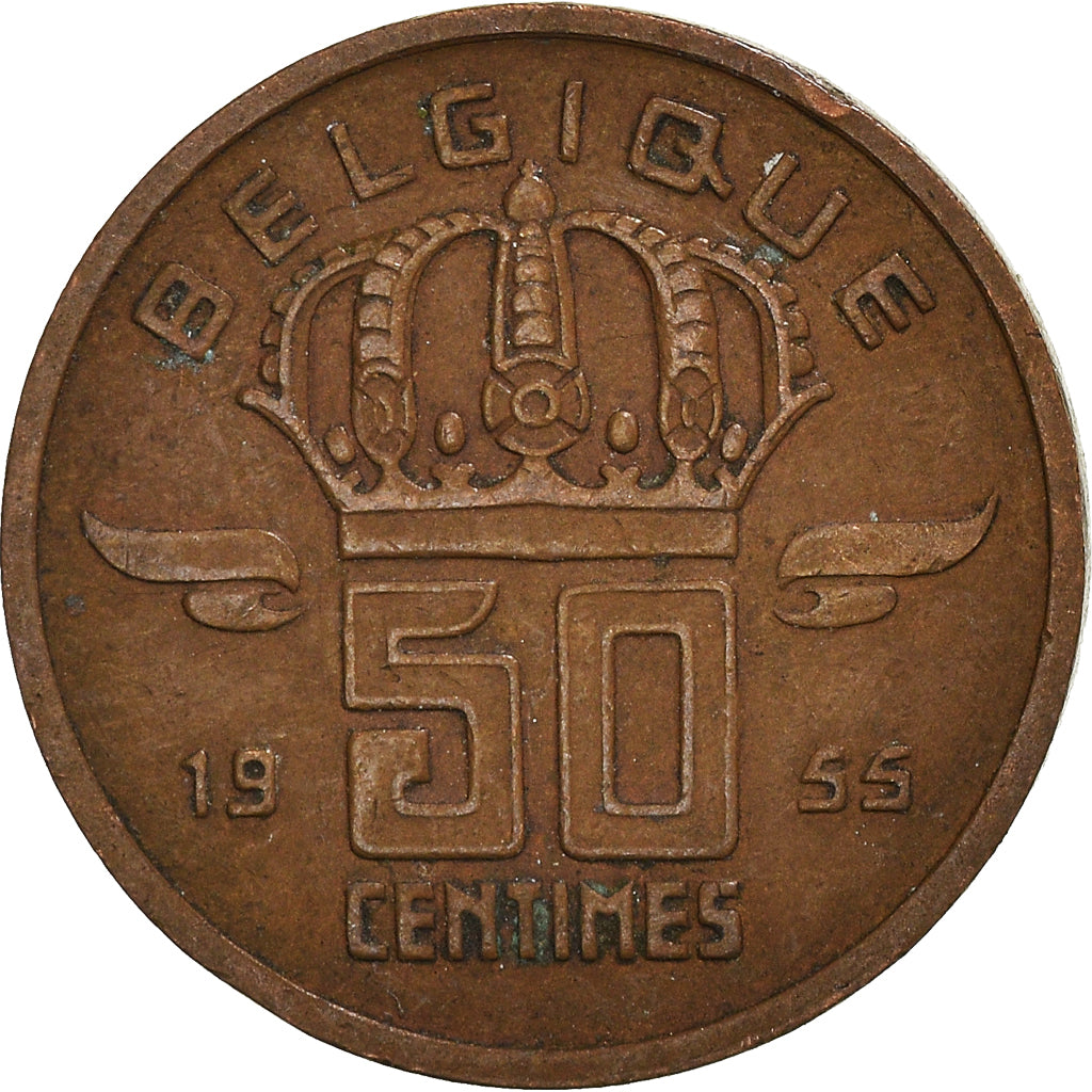 Munten, België, 50 Centimes, 1955