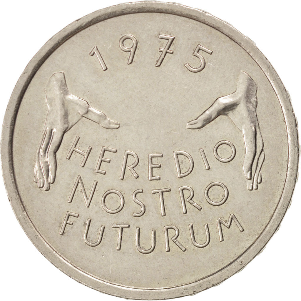 Coin, Switzerland, 5 Francs, 1975, MS(60-62), Copper-nickel, KM:53