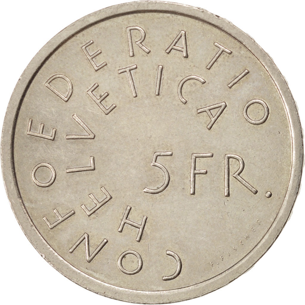 Coin, Switzerland, 5 Francs, 1975, MS(60-62), Copper-nickel, KM:53