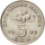 Moneta, Malezja, 5 Sen, 1993, MS(63), Miedź-Nikiel, KM:50
