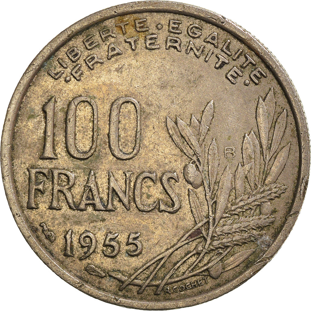 Munten, Frankrijk, 100 Francs, 1955