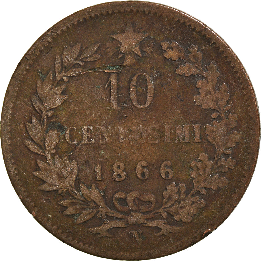 Coin, Italy, 10 Centesimi, 1866