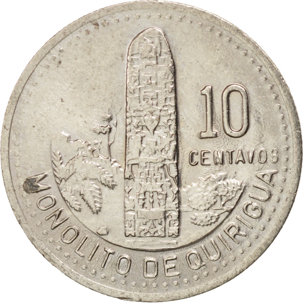 Coin, Guatemala, 10 Centavos, 1991, MS(60-62), Copper-nickel, KM:277.5