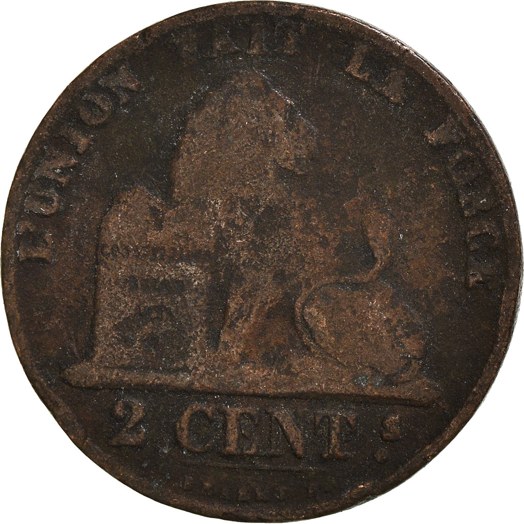 Moneta, Belgia, 2 Centimes, 1857