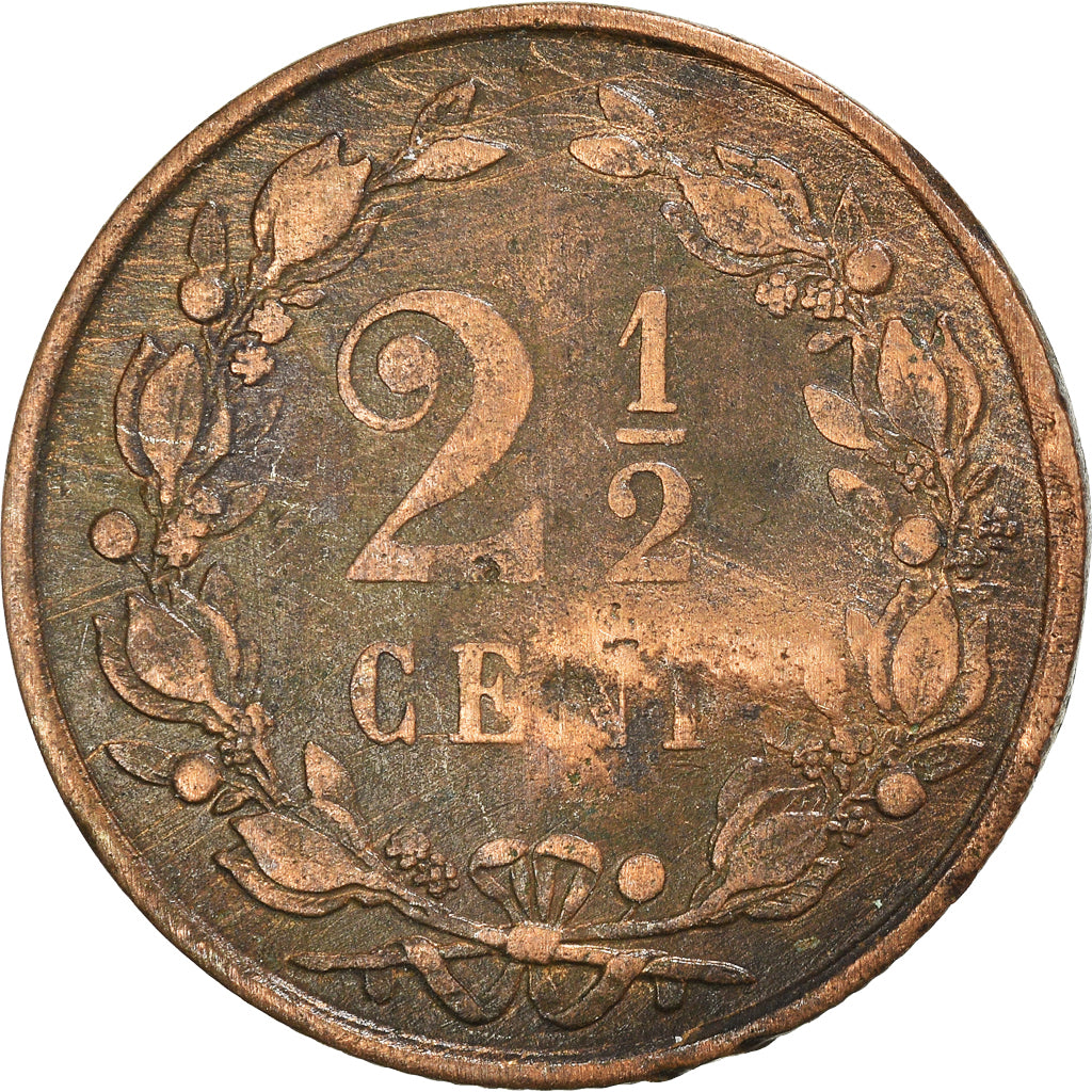 Moeda, Países Baixos, 2-1/2 Cent, 1884