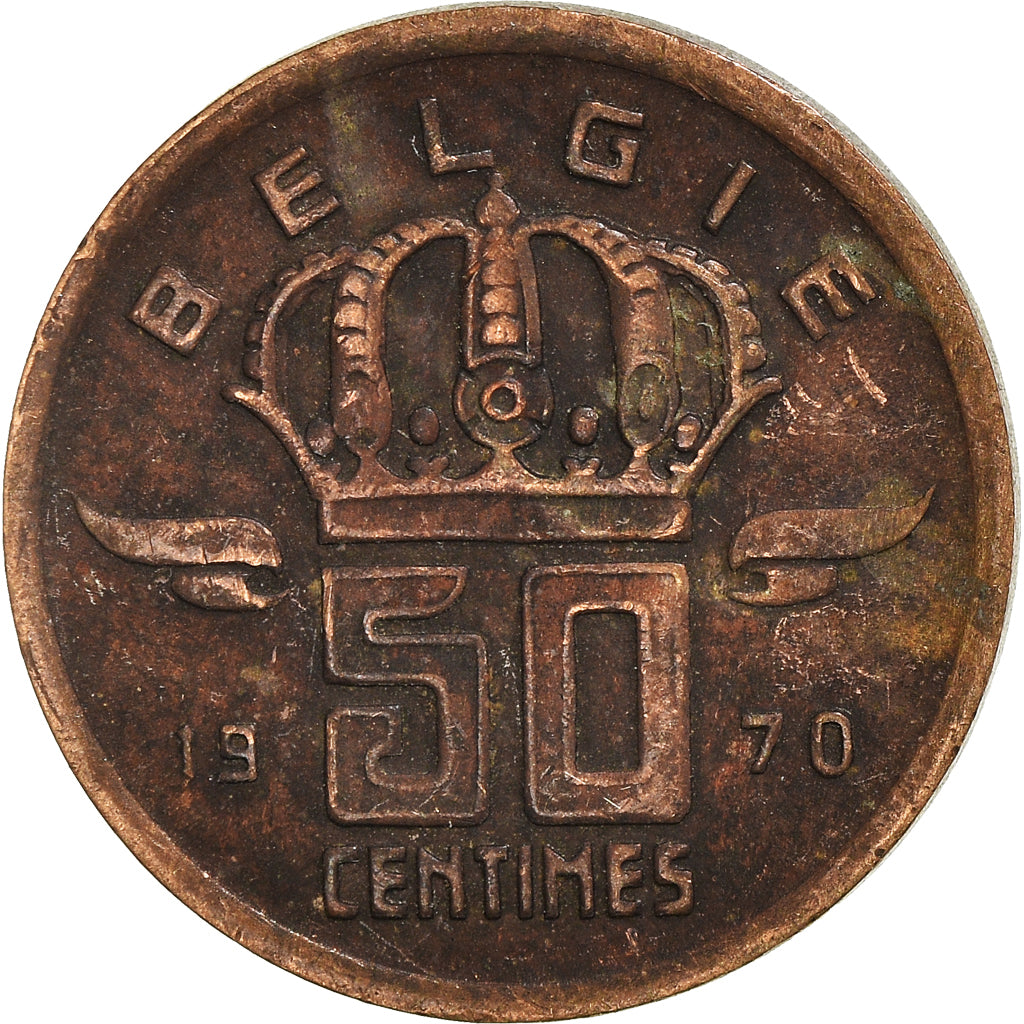 Münze, Belgien, 50 Centimes, 1970