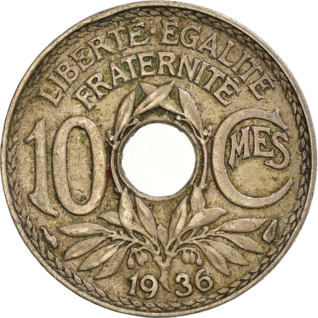 Moneda, Francia, 10 Centimes, 1936