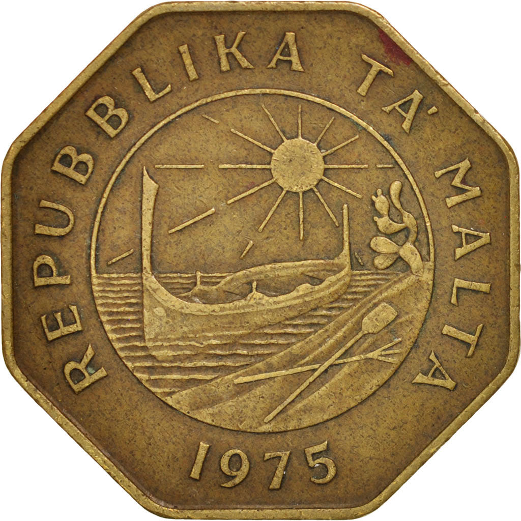 Munten, Malta, 25 Cents, 1975, ZF, Tin, KM:29